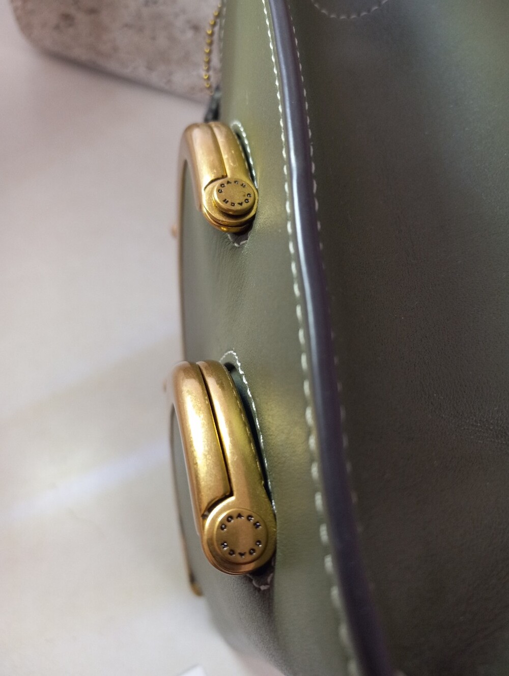 Coach Cashin Carry Tote 22, Double Kisslock, Green - Picture 9 of 15